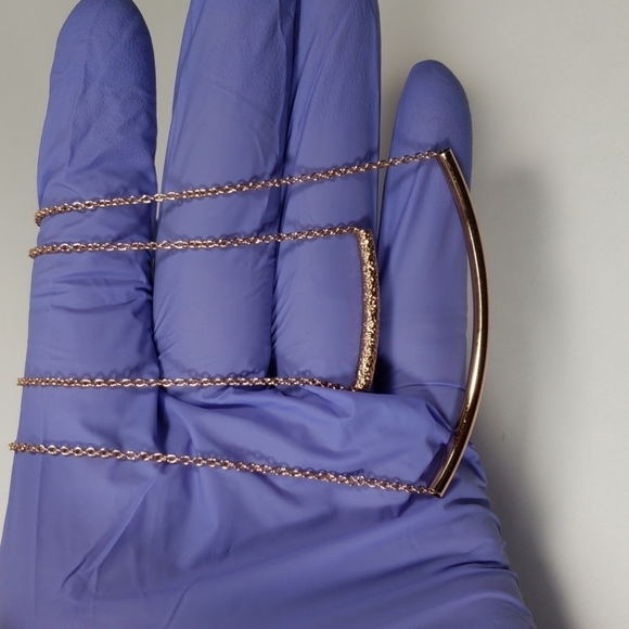 THE LIMITED Layered Rose Gold tone Double Bar Design Necklace - Women's Jewelry - Picture 3 of 9